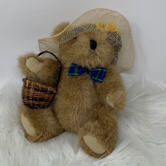 Collectible Bear With Bow Tie, Basket, & Hat - Picture 3 of 12